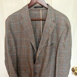 Corneliani ID Luxury Italian Blazer - Hemp & Wool - Size 56 7 r euro (Fits like